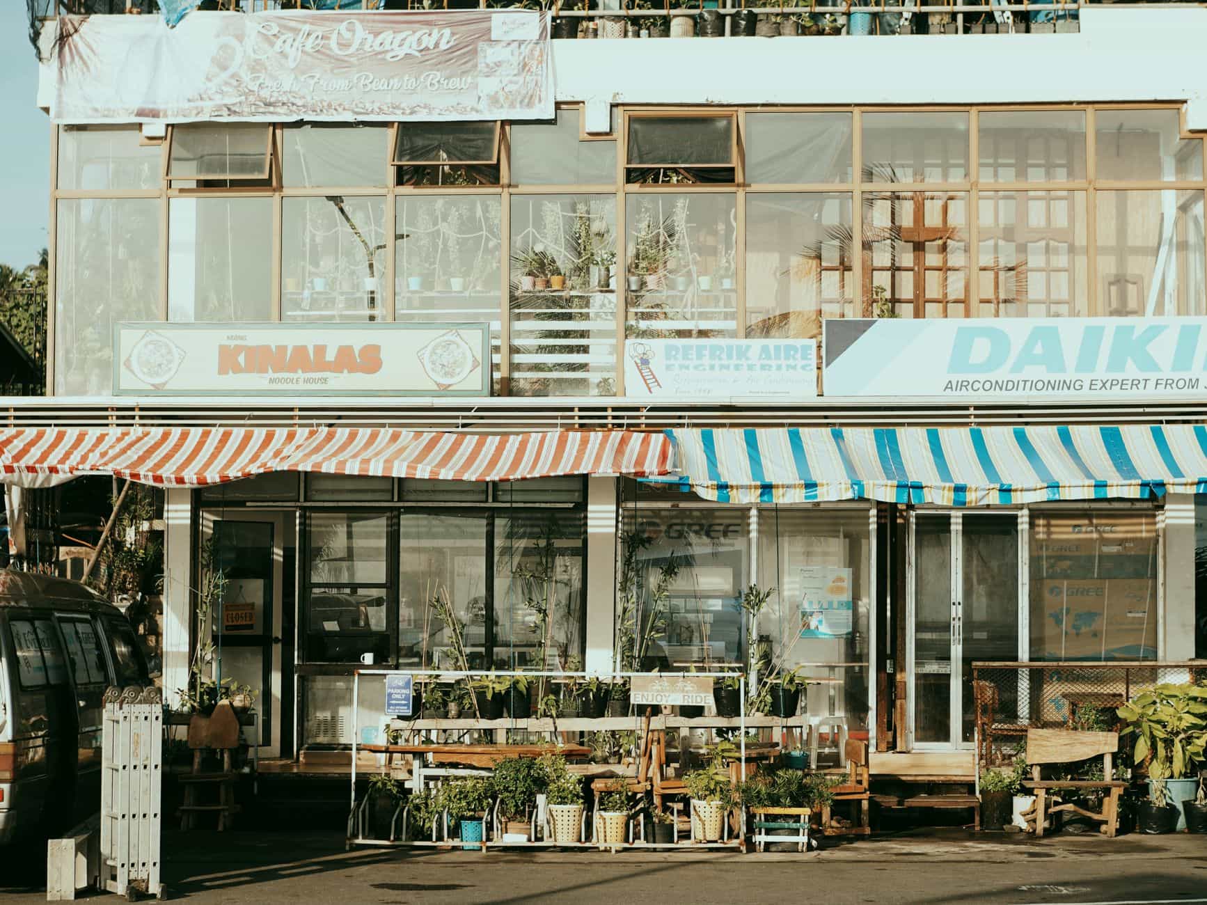 Row of commercial storefronts
